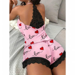 Naiste heegeldatud pitsist pidžaama varrukateta V-kaelusega vabaajar&otilde;ivaste komplekt, 2-osaline magamisriiete &uuml;likond Seksikas soliidne koduriided L