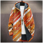 Men's thick zipper pocket jacket with pockets inserted into cotton jacket XXXXL oranž