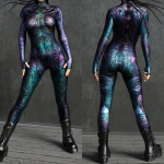 3D digitaaltr&uuml;kk Lavakost&uuml;&uuml;mid T&auml;iskasvanutele Halloweeni &Uuml;ritused Karnevali Teemapidu Cosplay Riietus M&auml;ngimine Jumpsuit Adults S