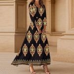 Naiste kleidid Vintage tuunika v&ouml;&ouml;kohaga midi kleit suvine vabaaja 3/4 varrukatega kleit XL kollane