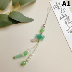 Lootose lille ripats V&otilde;tmehoidja Telefoni kett Helmed Kaunistus Hiina stiilis Aksessuaarid Kingitused Kaamera kett koti ripats roheline