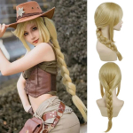 Kvaliteetsed s&uuml;nteetilised Applejacki parukad naistele, blond v&auml;rv, pikk sirge juustega punutud parukas tuka ja poniga, Applejacki cosplay kost&uuml;&uuml;m
