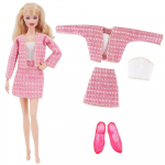 4 tk/komplekt Karusnahast vest + Kleit/Vabaaja r&otilde;ivad 30 cm 11,8-tollise nuku riiete aksessuaarid Pl&uuml;&uuml;sjakk Kuulsus, Lapse kingitus