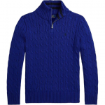 Polo Ralph Lauren Kampsun Ss24 &Uuml;hev&auml;rviline Poollukuga Pikkade Varrukatega Laste kampsun Sinine 323868894-020 XL