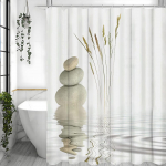 Zen-aia du&scaron;ikardin, kivi, lill, spa, jaapani meditatsiooni vannitoa dekoratiivne du&scaron;ikardin, veekindel du&scaron;ikardin 90*180cm