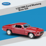 Welly 1:24 Scale 1969 Ford Mustang Boss 429 sulamist automudel survevalu metallist m&auml;nguasjas&otilde;idukid automudel K&otilde;rge simulatsioonikollektsioon Laste kingitused 1;24-size:19.2*7.3*5.5cm punane