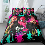 Splatoon voodipesukomplekt Multikas Kodu tekstiilid Lastele Voodikomplekt Tekikott Magamistoakomplekt Queen Dinosaurus Tekikott AU Single140x210cm