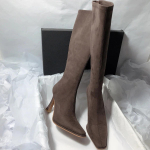 Talvised naiste k&otilde;rged saapad Moodsad terava ninaga Daamide elegantne &otilde;huke k&otilde;rge kontsaga pikad saapad Kingad Seksikas peo Talvised naiste jalatsid Size 35(foot 22.5cm) kohv