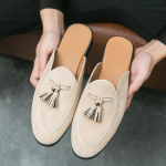 Uued meeste rohelised mustad poolpapud s&otilde;idujalatsid vabaaja lakknahast seemisnahast klounid mokassiinid hingavad loferid Zapatos Hombre 38 beež