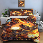 10 suurust Pok&eacute;mon Charizardi tr&uuml;kiga voodipesukomplekt 3 osa Komplekt Voodi Kuninglik suurus Padjap&uuml;&uuml;r T&auml;iskasvanu Voodikate Magamistoa Voodikomplekt Kingitusteks EU Double 200X200cm