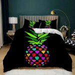 Ananass Tekikoti Komplekt Valge &Uuml;heinimesevoodi Voodipesukomplekt Teismelised T&auml;iskasvanud Kollane Abstraktne Troopilised Puuviljad Ananass Pol&uuml;ester Tekikott EU single(135x200cm)