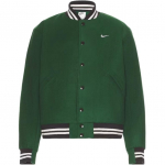Nike Logo Tr&uuml;kiga Triibuline &Uuml;he Rinnaga Baseballi Jakk Meeste &Uuml;ler&otilde;ivad Roheline DQ5011-341 XL