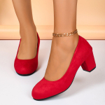 Moodsad madalad naiste k&otilde;rgekontsaga kingad Retro keskkontsaga pumbad Moodne trend S&uuml;gis Disainerkingad Jalutuskingad Kleidi kingad Zapatos De Mujer 35 punane