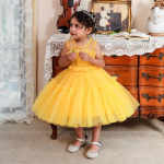 2025 T&uuml;drukute Printsessi Lillede T&uuml;druku Puhvis T&uuml;llist Pidulik Lavakost&uuml;&uuml;m 110cm (4T) must