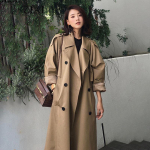Moodne naiste Trench-mantel Naiste tuulejope pikkade varrukatega naiste trendi vabaaja mantel XXL must