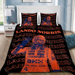 Tekikate Padjap&uuml;&uuml;r Voodipesukomplekt F1 L-Lando N-Norris T&auml;iskasvanud Poiss T&uuml;druk Magamistoa Kaunistus Laste Kingitus &Uuml;heinimese Kaheinimese Suur Suurus AU Single 140x210cm