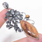 Natural Ghost Eye Jasper 925 Sterling Silver Jewelry Pendant 3.35 c9o20