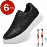 T&otilde;stukud Unisex Liftikud Peidetud Kontsad Mugavad Hingavad K&otilde;rgendavad Kingad Meestele 6CM K&otilde;rgust Suurendavad Valged Kingad 36 must