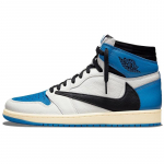 Air Jordan 1 Retro High X Fragment Design X Travis Scott 'Sail Black Military Blue' Jordan DH3227-105 37.5