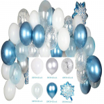 K&uuml;lmunud Sinine Teema S&uuml;nnip&auml;evakaunistus &Otilde;hupallide Komplekt Printsess Elsa Anna Alumiiniumkile Lastepeo Korraldus Ice and Snow Theme Balloon Chain