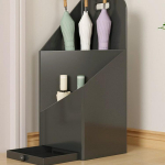 Vihmhoidik ja hoiuriiul esikusse ja kaubanduslikuks kasutamiseks Dense Mesh Round Black