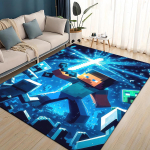 3D Minu Maailma Ehitusm&auml;ng Multikas Vaip Vaip Elutuppa Magamistuppa Kodu Diivani Kaunistus, Laste M&auml;ngimine Libisemisvastane P&otilde;randamatt 60x90cm( 23x35in )