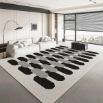 INS Must-valge geomeetriline vaip elutuppa Moodne pehme toakaunistus Kodumattid libisemiskindlad pestavad magamistoa salongi vaip 50x80cm small mat