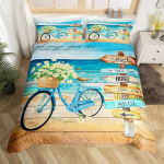 Ookeani tekikott Suvine rannadekoor Hawaii puhkuse stiilis voodipesukomplekt Troopiline loodus Mereteema Palmid Tekikotid EU Twin(135x200cm)