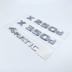 3D Chrome Letters X250d X350d 4Matic Etition 1 embleem Mercedes Benz X klassi auto poritiiba m&auml;rgi pagasiruumi nimesildi logo kleebis silver 4Matic
