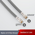 50cm/60cm/85cm F1/2 M15*1 Nailonpunutisega painduv veevoolik k&ouml;&ouml;gi v&auml;ljat&otilde;mmatava segisti vooliku p&ouml;&ouml;rleva toru jaoks Must Hall Torustik