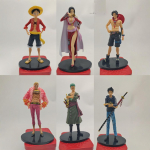 6 tk/komplekt Odavad Anime One Piece Luffy Zoro Nami Sanji Franky Shanks Boa Laste kujukesed PVC mudel M&auml;nguasjad 16-18cm with box
