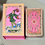 Roosad ja roosakuldse fooliumiga tarotikaardid 12x7cm 78-kaardiline komplekt karbiga Veekindel Vastupidav PET-plastikust tarot roosa
