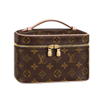 Louis Vuitton Nice Elegantne kuju Lv monogramm Metallist t&otilde;mbluku pea Kaetud l&otilde;uend Meigikott K&auml;ekott Mini Naiste k&auml;ekotid Pruun M44495 Basic Set (Bag+Dust Bag)