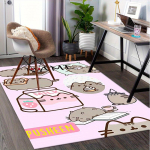 Pusheen, Piim, N&otilde;iakontori Vaip Pehme Pol&uuml;ester Sissep&auml;&auml;suvaip Pestav Libisemisvastane Masinpestav 100cm by 120cm gray