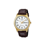 CASIO Meeste Standardseeria Valge Kell MTP-V006GL-7B MTP-V006GL-7B White Dial Brown Strap