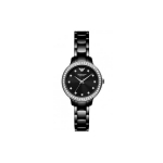 EMPORIO ARMANI K&auml;ekell Kvartsmehhanism Keraamiline Rihm 34mm Must Tihvt Naiste Kell 50m Veekindel AR70008 Black Dial