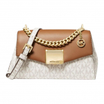 Michael Kors Lita Klassikaline Monogrammitr&uuml;kiga Retro V&auml;rviplokk T&auml;helogo L&otilde;uend ja Nahast &Otilde;lakott Naiste &Otilde;lakott 35H0GXPC1V-VANILLA Basic Set (Bag+Dust Bag)