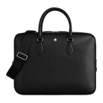 Montblanc Sartorial Classic Logo T&otilde;mblukuga Nahast Portfell &Otilde;lakott Crossbody K&auml;ekott Keskmine Meeste kotid Must MB198851 Basic Set (Bag+Dust Bag)