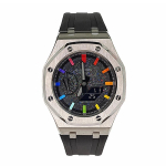 CASIO Meeste vedelkristall, analoog-kaksikn&auml;iduga seeria 44mm must kell GA-2100-1A1(Vaata 3--) white