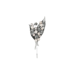 Dior Lily H&otilde;betatud Messing P&auml;rlitega Kaunistatud Rinnam&auml;rk Naiste rinnam&auml;rk V1013HOMGM-D009 Silver