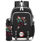 2 tk/komplekt Anime Demon Slayer Tr&uuml;kitud Seljakott Suure Mahutavusega Veekindel Koolikott 750 ml Pudeliga S&uuml;learvuti &Otilde;pilane Poiss T&uuml;druk Koolikott Kingitus