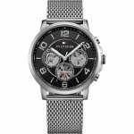 Tommy Hilfiger Keagan Must sihver H&otilde;bedane metall Meeste kvartsikell 1791292 must