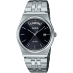 Casio 50M Veekindlad Stiilsed Kuup&auml;eva ja P&auml;eva N&auml;idikuga Kvartsliikumine Roostevabast Terasest Rihm Unisex Kellad Must MTP-B146D-1AV Black Dial