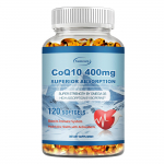 CoQ10-400mg-Pehmed kapslid koos PQQ, BioPeriini ja Omega-3-ga, Koens&uuml;&uuml;m Q10 toidulisand k&otilde;rgeks imendumiseks 120