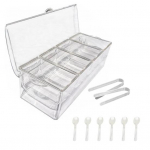 L&auml;bipaistev toidukonteiner kaanega j&auml;&auml;klambriga lusikas 4 eemaldatavat sahtlit &otilde;ues piknikule puuviljad k&ouml;&ouml;giviljad v&auml;rskust s&auml;ilitav v&uuml;rtside hoiukarp