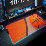 korvpall Hiirematt RGB M&auml;nguri Hiirematt Suur LED-alus PC Lauamatt Helendav Hiirematt Suured Klaviatuurimatiid Lauamatt Taustvalgustusega 600x300x3mm