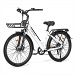 Elektriline jalgratas Ebycco V1 500W mootoriga Linna commuter elektriratas 36V 15,6Ah 28 rehv Tippkiirus 25km/h Kahekordsed ketaspidurid Maksimaalne koormus 150kg valge