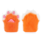 Rebane Pl&uuml;&uuml;s Miauu Miauu K&auml;pad: Fursuiti aksessuaarid, Cosplay kindad tilkliimitud k&uuml;&uuml;ntega oranž