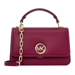 MICHAEL KORS Br&auml;ndi logo kuldne riistvara veisenahast &otilde;la-crossbody k&auml;ekott naiste roosapunane kuld