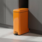 Astmelise kaanega pr&uuml;gikast K&auml;ed Roostevaba teras Suure mahutavusega Kitsas pedaaliga pr&uuml;gikast Kontorisse Elutuppa Orange 6L brown